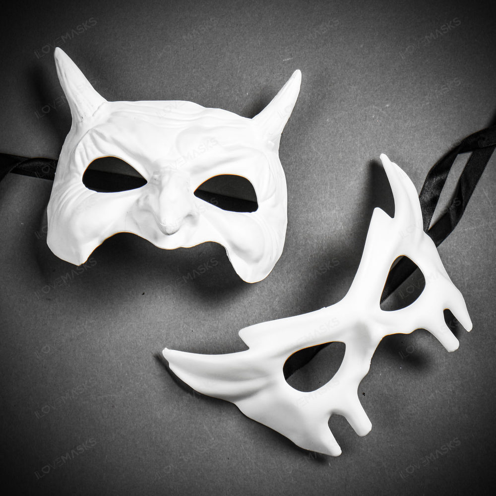 Goblin Devil Short Horn and Devil Eye Mask Masquerade Party Couple Masks
